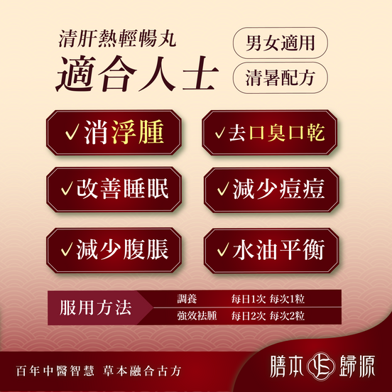 清肝熱輕暢丸—氣色明亮療程(6個月份量)